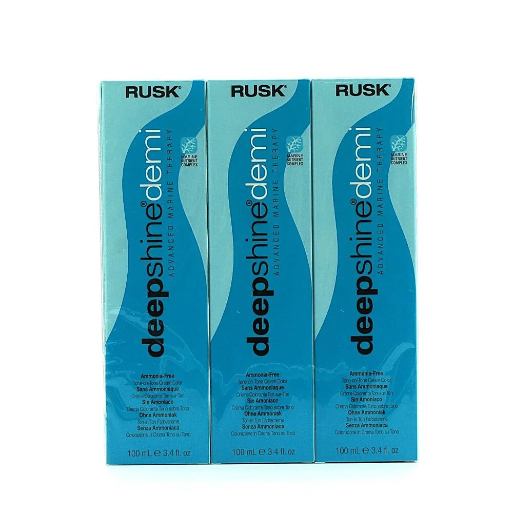 Rusk Deepshine Demi Hair Color Silver 3.4oz Lot 3 Ammonia-Free NEW